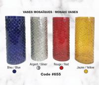 Vase mosaque en verre transparent / Mosaic Glass Container