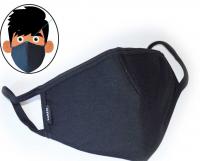Civil - Masque de protection - 3 couches - 100% polyester - anti-buée - noir