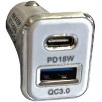 Chargeur d'auto double-USB & C -Blanc