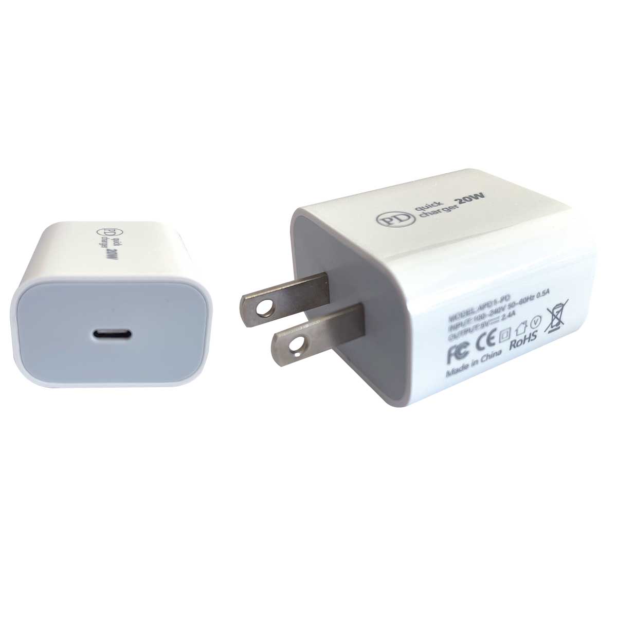 Chargeur Mural-20W-USB-C-Simple-blanc
