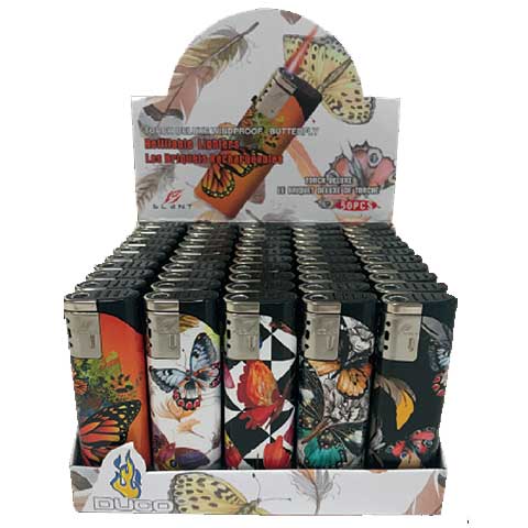 Présentoir de 50 - Torches rechargeables - Papillons